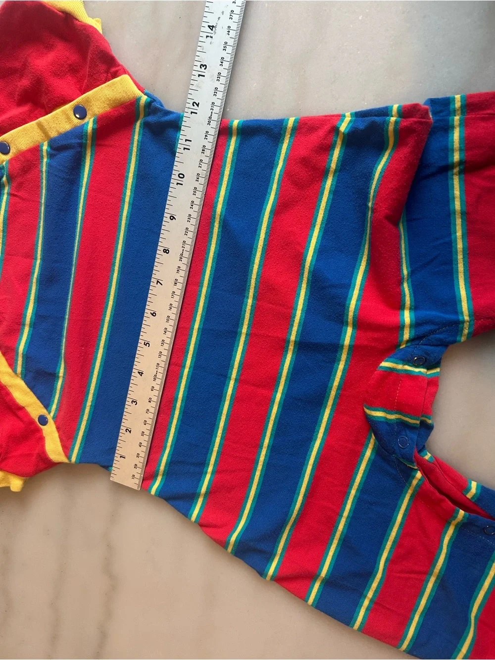 Vintage Sprockets Mervyn's Primary Color Striped Jumpsuit Romper 18 month